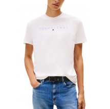 TOMMY JEANS REG LINEAR LOGO TEE EXT T-SHIRT ΜΠΛΟΥΖΑ ΑΝΔΡΙΚΗ OFF WHITE