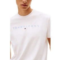 TOMMY JEANS REG LINEAR LOGO TEE EXT T-SHIRT ΜΠΛΟΥΖΑ ΑΝΔΡΙΚΗ OFF WHITE