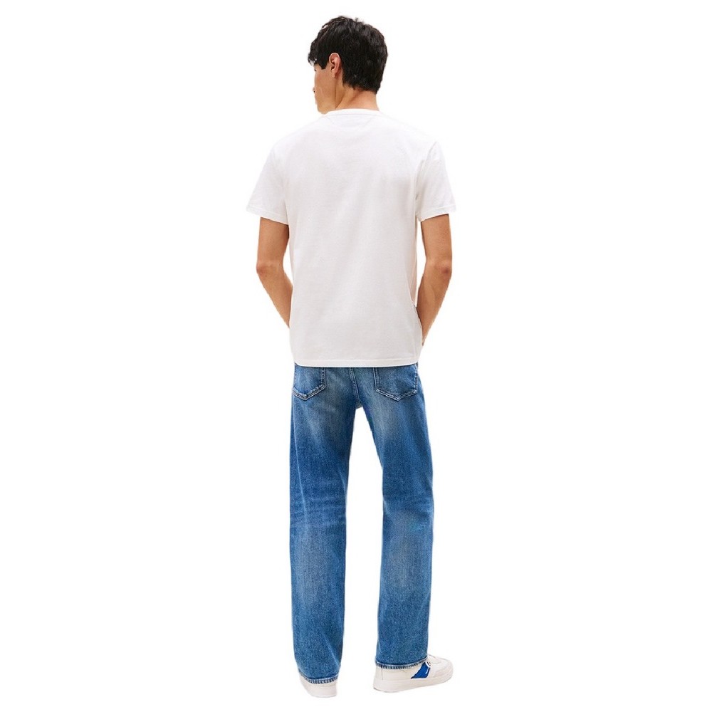 TOMMY JEANS REG LINEAR LOGO TEE EXT T-SHIRT ΜΠΛΟΥΖΑ ΑΝΔΡΙΚΗ OFF WHITE