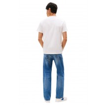 TOMMY JEANS REG LINEAR LOGO TEE EXT T-SHIRT ΜΠΛΟΥΖΑ ΑΝΔΡΙΚΗ OFF WHITE
