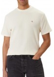 CALVIN KLEIN JEANS SS WAFFLE BADGE CREWNK T-SHIRT ΑΝΔΡΙΚΟ ECRU