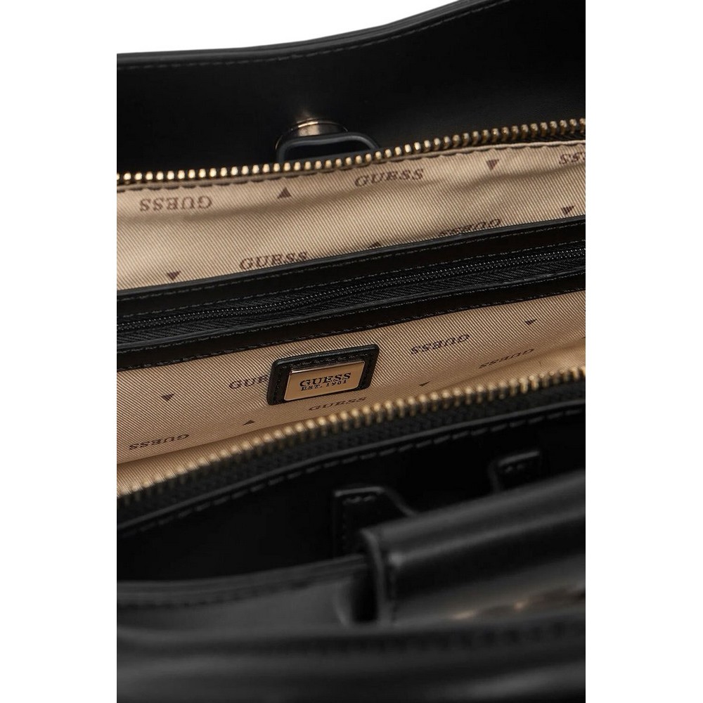 GUESS JANE SMALL SATCHEL ΤΣΑΝΤΑ ΓΥΝΑΙΚΕΙΑ BLACK