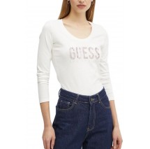 GUESS LS CN PYTHON LOGO TEE ΜΠΛΟΥΖΑ ΓΥΝΑΙΚΕΙΑ OFF WHITE
