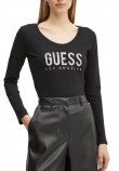 GUESS LS CN PYTHON LOGO TEE ΜΠΛΟΥΖΑ ΓΥΝΑΙΚΕΙΑ BLACK