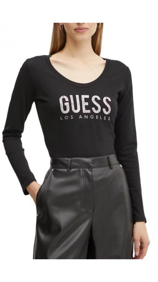 GUESS LS CN PYTHON LOGO TEE ΜΠΛΟΥΖΑ ΓΥΝΑΙΚΕΙΑ BLACK