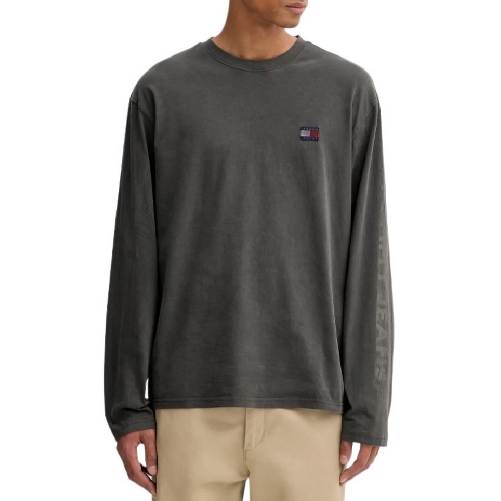 TOMMY JEANS RLX NEW CLASSICS LS TEE ΜΠΛΟΥΖΑ ΑΝΔΡΙΚΗ WASHED BLACK