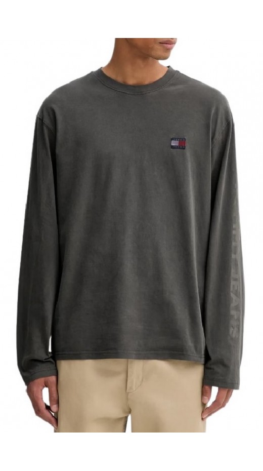TOMMY JEANS RLX NEW CLASSICS LS TEE ΜΠΛΟΥΖΑ ΑΝΔΡΙΚΗ WASHED BLACK