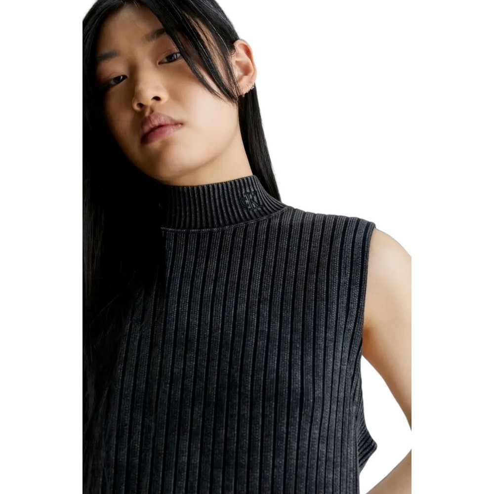 CALVIN KLEIN JEANS WASHED LONG SWEATER DRESS ΦΟΡΕΜΑ ΓΥΝΑΙΚΕΙΟ DARK GREY