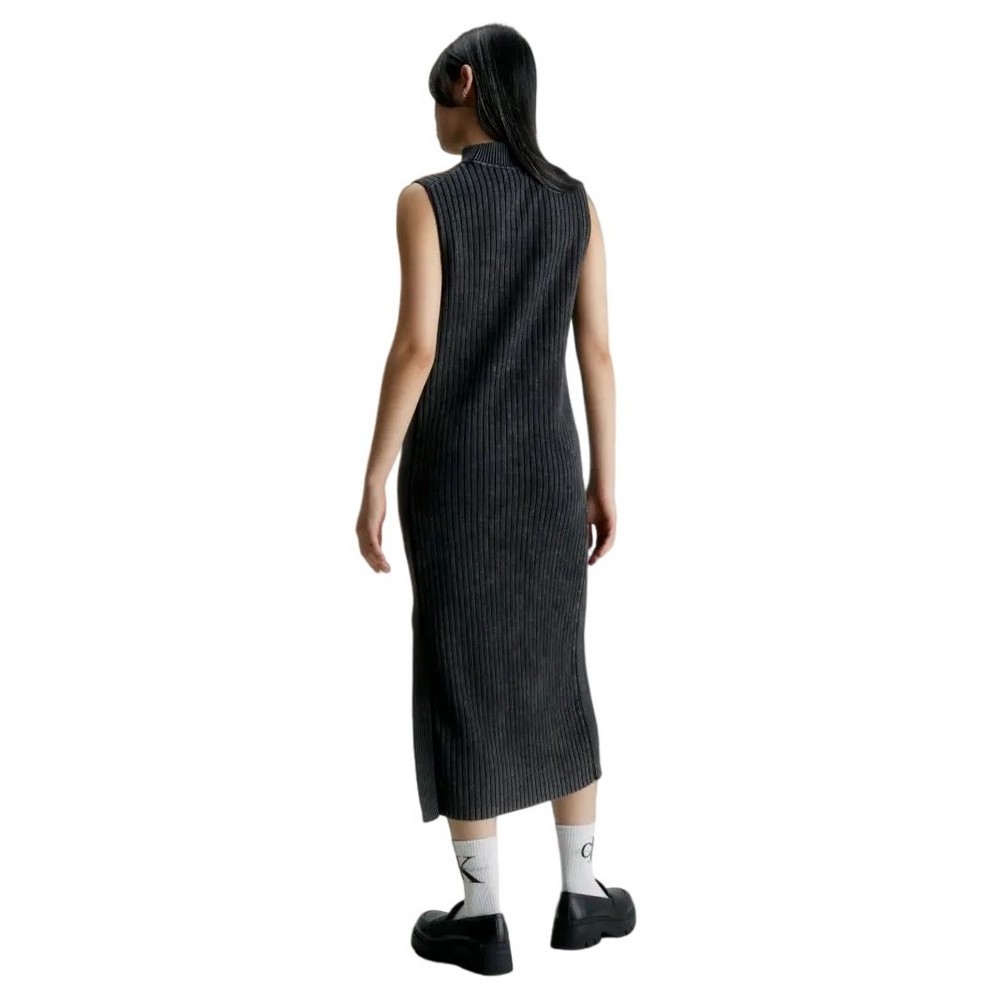 CALVIN KLEIN JEANS WASHED LONG SWEATER DRESS ΦΟΡΕΜΑ ΓΥΝΑΙΚΕΙΟ DARK GREY