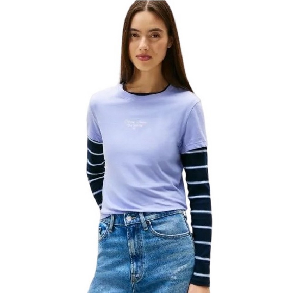 TOMMY JEANS SLIM ESS LOGO 1 TEE EXT T-SHIRT ΜΠΛΟΥΖΑ ΓΥΝΑΙΚΕΙΑ PURPLE