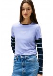 TOMMY JEANS SLIM ESS LOGO 1 TEE EXT T-SHIRT ΜΠΛΟΥΖΑ ΓΥΝΑΙΚΕΙΑ PURPLE