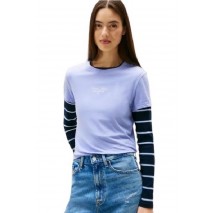 TOMMY JEANS SLIM ESS LOGO 1 TEE EXT T-SHIRT ΜΠΛΟΥΖΑ ΓΥΝΑΙΚΕΙΑ PURPLE