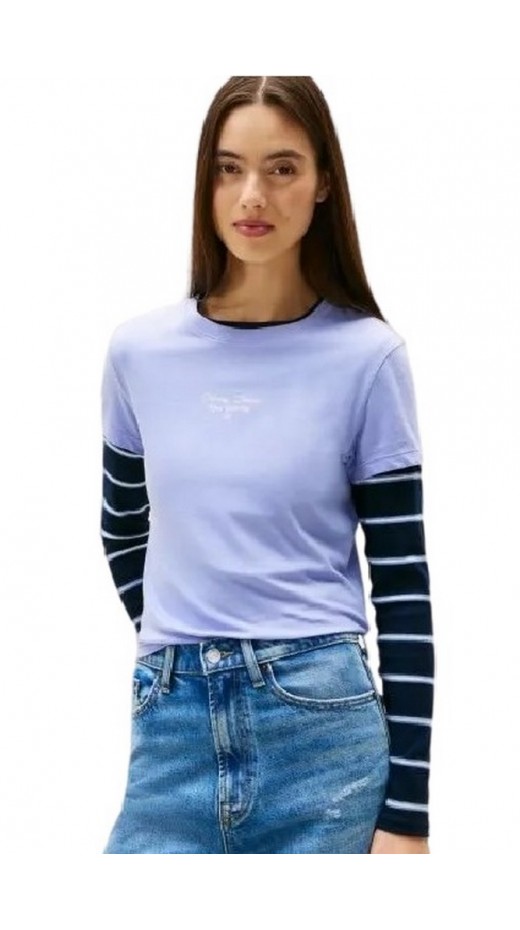 TOMMY JEANS SLIM ESS LOGO 1 TEE EXT T-SHIRT ΜΠΛΟΥΖΑ ΓΥΝΑΙΚΕΙΑ PURPLE