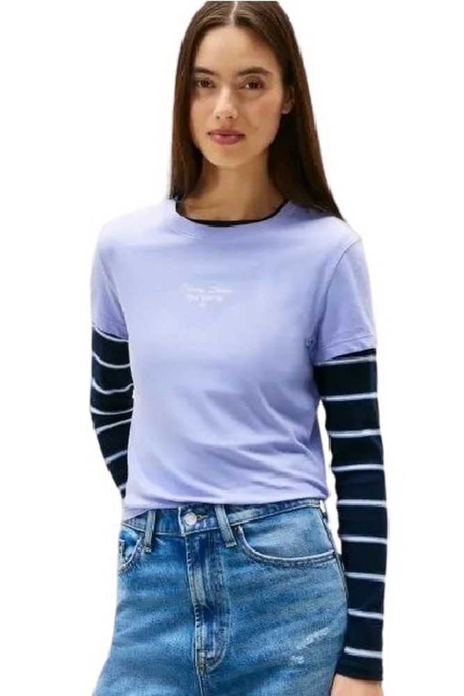 TOMMY JEANS SLIM ESS LOGO 1 TEE EXT T-SHIRT ΜΠΛΟΥΖΑ ΓΥΝΑΙΚΕΙΑ PURPLE