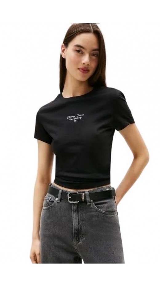 TOMMY JEANS SLIM ESS LOGO 1 TEE EXT T-SHIRT ΜΠΛΟΥΖΑ ΓΥΝΑΙΚΕΙΑ BLACK