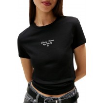 TOMMY JEANS SLIM ESS LOGO 1 TEE EXT T-SHIRT ΜΠΛΟΥΖΑ ΓΥΝΑΙΚΕΙΑ BLACK