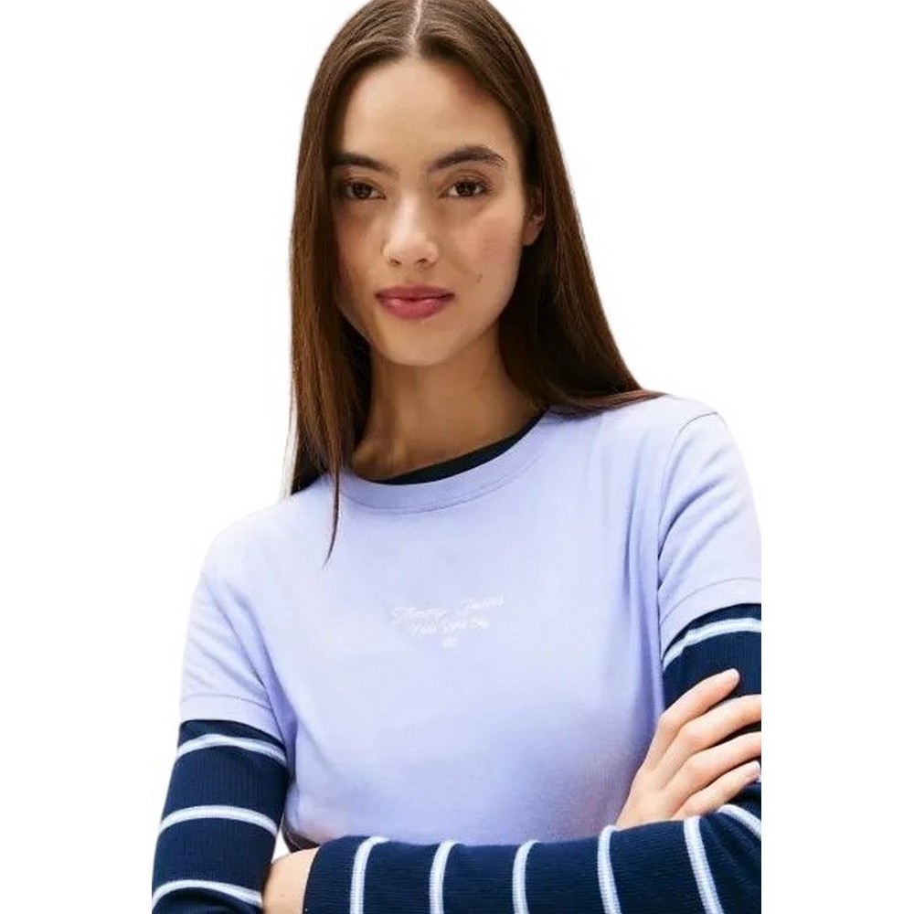 TOMMY JEANS SLIM ESS LOGO 1 TEE EXT T-SHIRT ΜΠΛΟΥΖΑ ΓΥΝΑΙΚΕΙΑ PURPLE