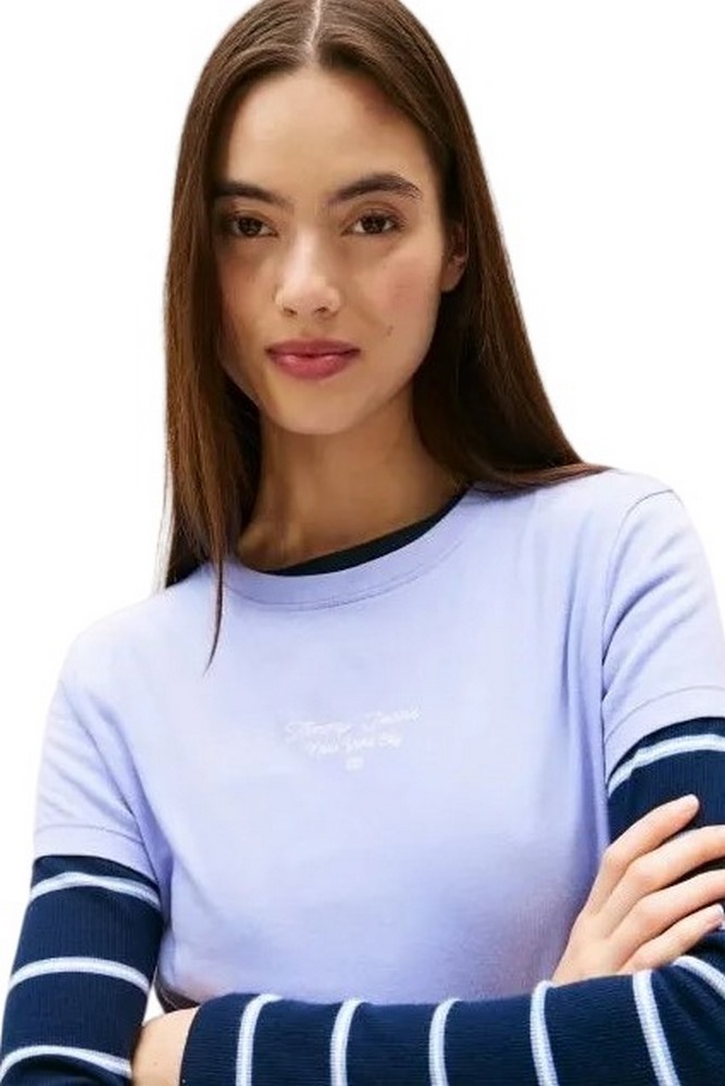 TOMMY JEANS SLIM ESS LOGO 1 TEE EXT T-SHIRT ΜΠΛΟΥΖΑ ΓΥΝΑΙΚΕΙΑ PURPLE