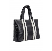 TOMMY HILFIGER TJW COSY UP MED TOTE SHERPA ΤΣΑΝΤΑ ΓΥΝΑΙΚΕΙΑ BLACK