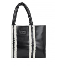 TOMMY HILFIGER TJW COSY UP MED TOTE SHERPA ΤΣΑΝΤΑ ΓΥΝΑΙΚΕΙΑ BLACK