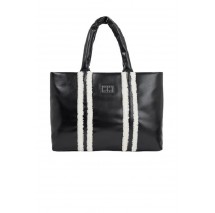 TOMMY HILFIGER TJW COSY UP MED TOTE SHERPA ΤΣΑΝΤΑ ΓΥΝΑΙΚΕΙΑ BLACK