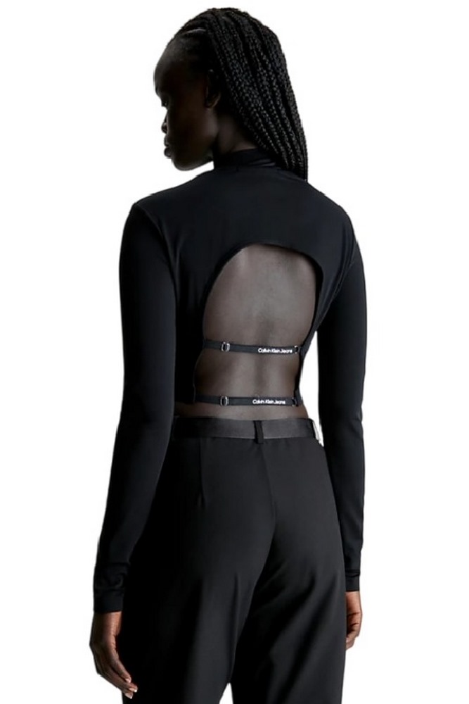 CALVIN KLEIN JEANS BACK STRAP LONG SLEEVE TOP ΤΟΠ ΓΥΝΑΙΚΕΙΟ BLACK