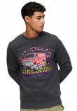 SUPERDRY D3 OVIN MOTOR RETRO GRAPHIC SWEATSHIRT ΜΠΛΟΥΖΑ ΦΟΥΤΕΡ ΑΝΔΡΙΚΗ GREY