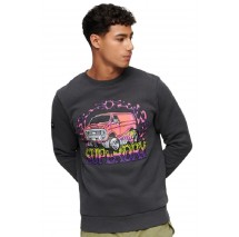 SUPERDRY  MOTOR RETRO GRAPHIC SWEATSHIRT ΜΠΛΟΥΖΑ ΦΟΥΤΕΡ ΑΝΔΡΙΚΗ GREY