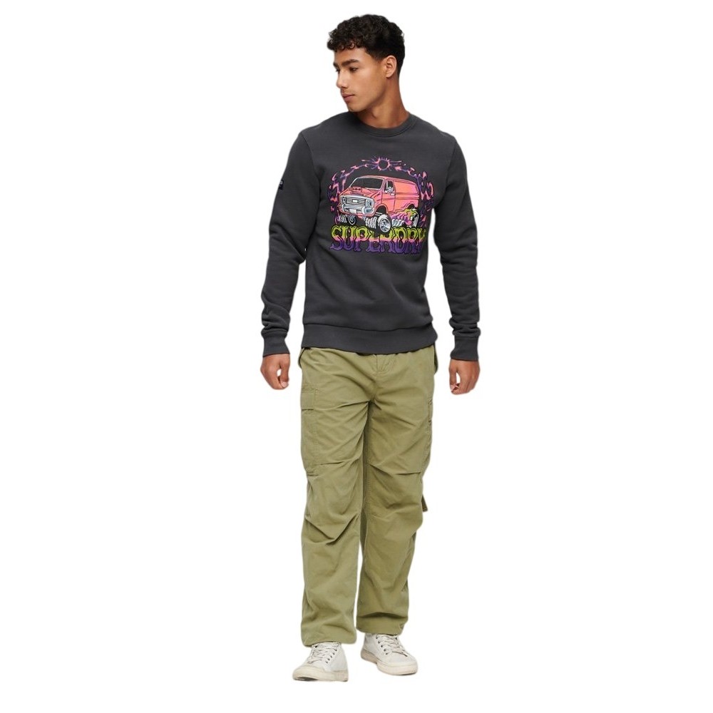 SUPERDRY D3 OVIN MOTOR RETRO GRAPHIC SWEATSHIRT ΜΠΛΟΥΖΑ ΦΟΥΤΕΡ ΑΝΔΡΙΚΗ GREY