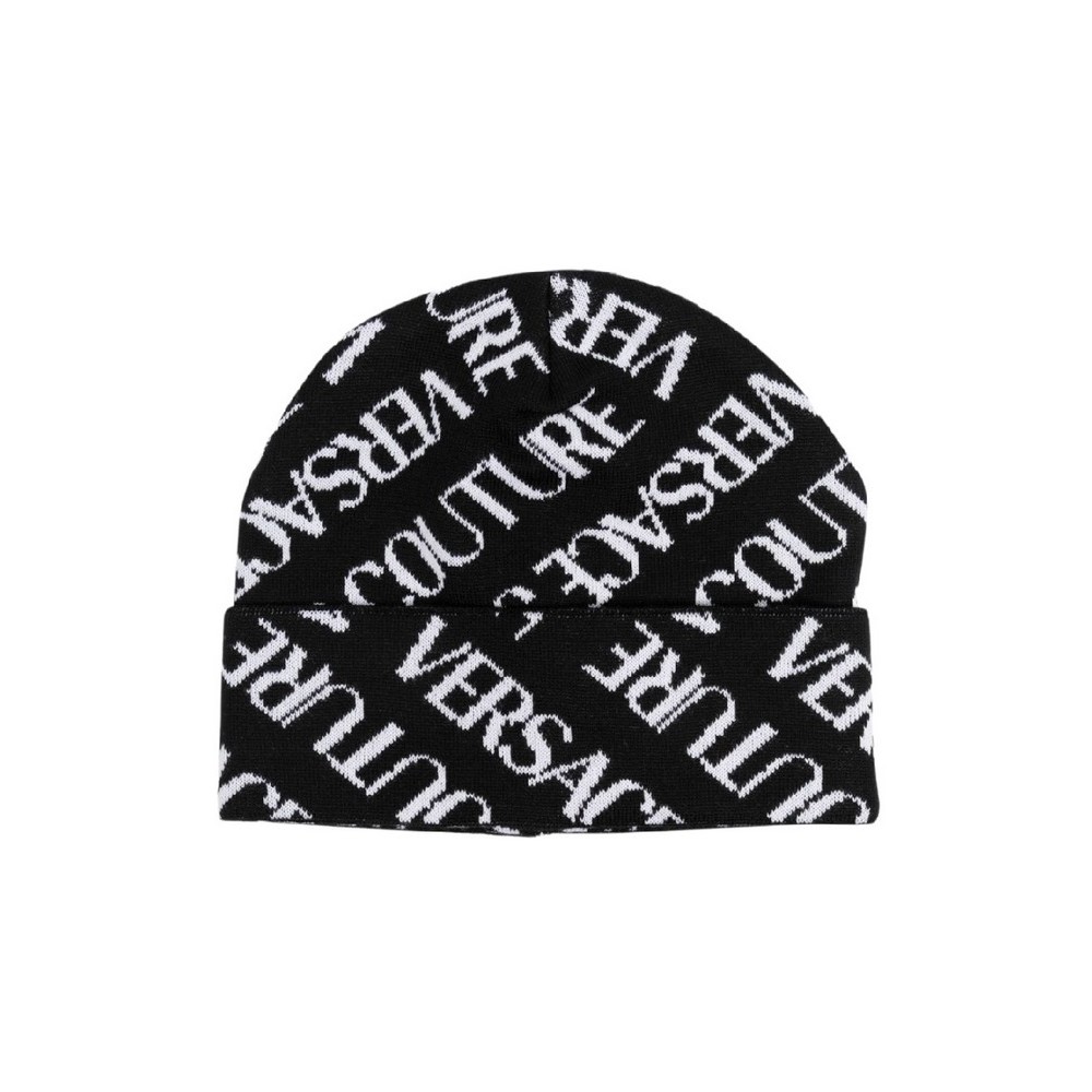 VERSACE JEANS COUTURE MEDIUM BEANIE CIRCONFERENZA ΣΚΟΥΦΟΣ ΑΝΔΡΙΚΟΣ BLACK/WHITE