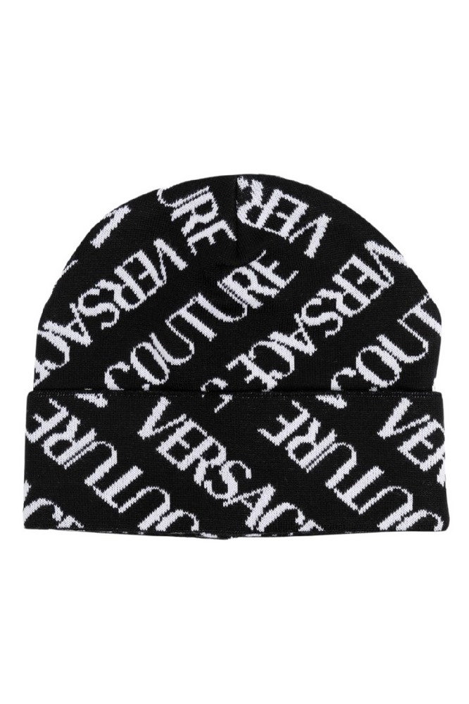 VERSACE JEANS COUTURE MEDIUM BEANIE CIRCONFERENZA ΣΚΟΥΦΟΣ ΑΝΔΡΙΚΟΣ BLACK/WHITE