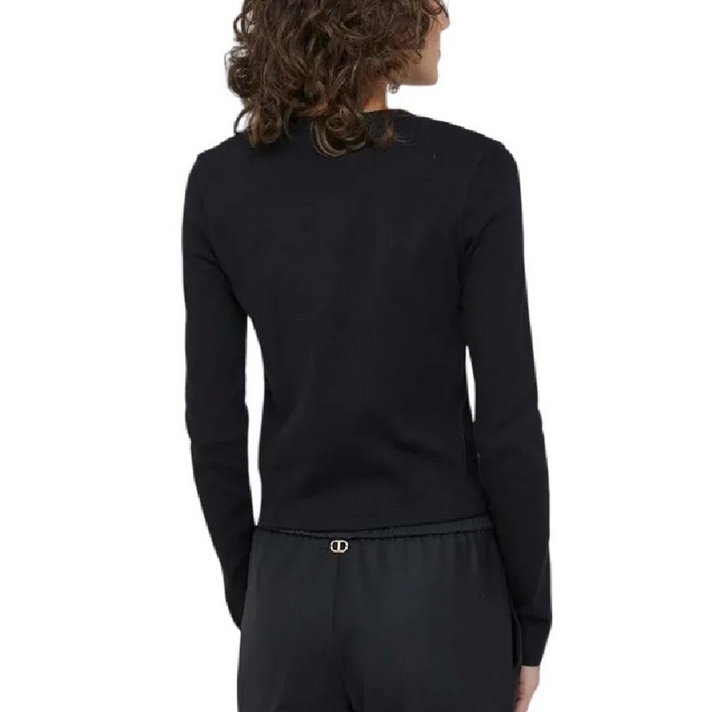 CALVIN KLEIN WOVEN LABEL RIB LONG SLEEVE ΜΠΟΛΟΥΖΑ ΓΥΝΑΙΚΕΙΑ BLACK