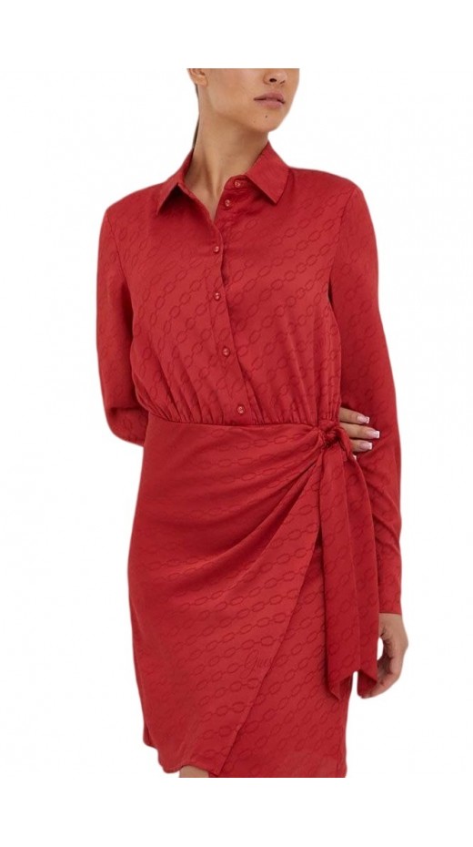 GUESS CAMILLA CHEMISIER LONG DRES ΦΟΡΕΜΑ ΓΥΝΑΙΚΕΙΟ BORDEAUX