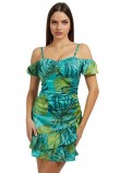 GUESS SS ALVA MINI DRESS ΦΟΡΕΜΑ ΓΥΝΑΙΚΕΙΟ GREEN