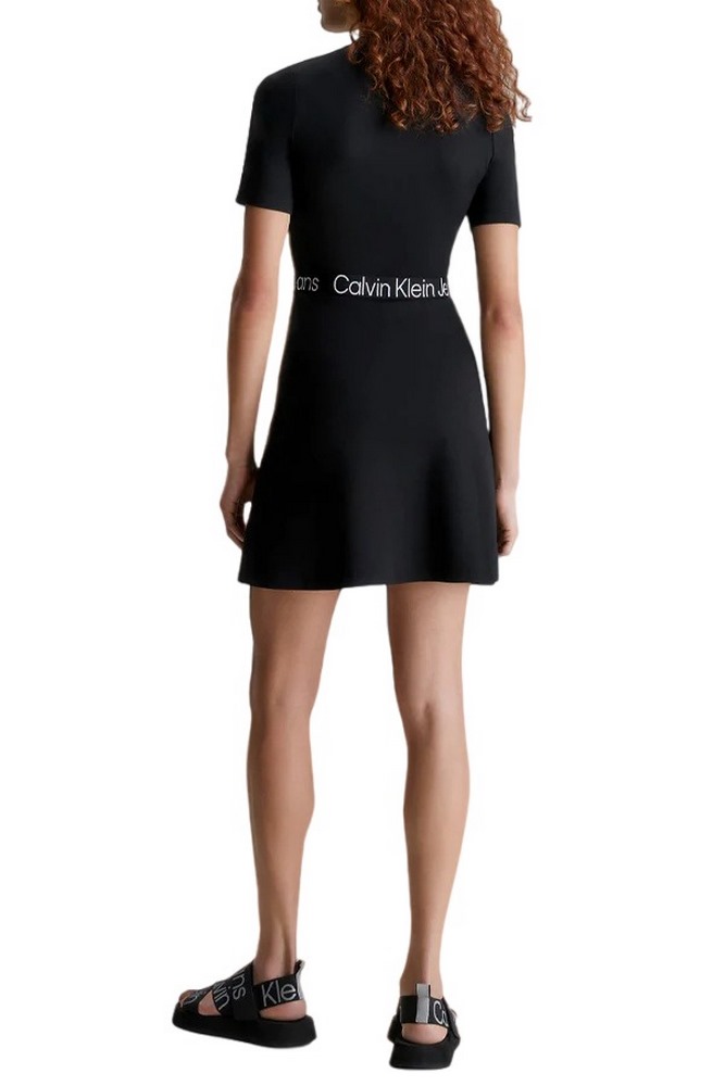 CALVIN KLEIN JEANS TAPE MILANO SHORT SLEEVE DRESS ΦΟΡΕΜΑ ΓΥΝΑΙΚΕΙΟ BLACK