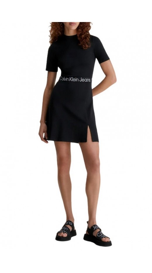 CALVIN KLEIN JEANS TAPE MILANO SHORT SLEEVE DRESS ΦΟΡΕΜΑ ΓΥΝΑΙΚΕΙΟ BLACK