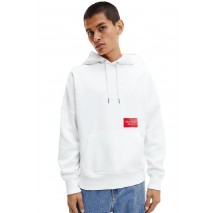 CALVIN KLEIN JEANS BOLD LOGO COLORBLOCK HOODIE ΜΠΛΟΥΖΑ ΦΟΥΤΕΡ ΑΝΔΡΙΚΗ WHITE