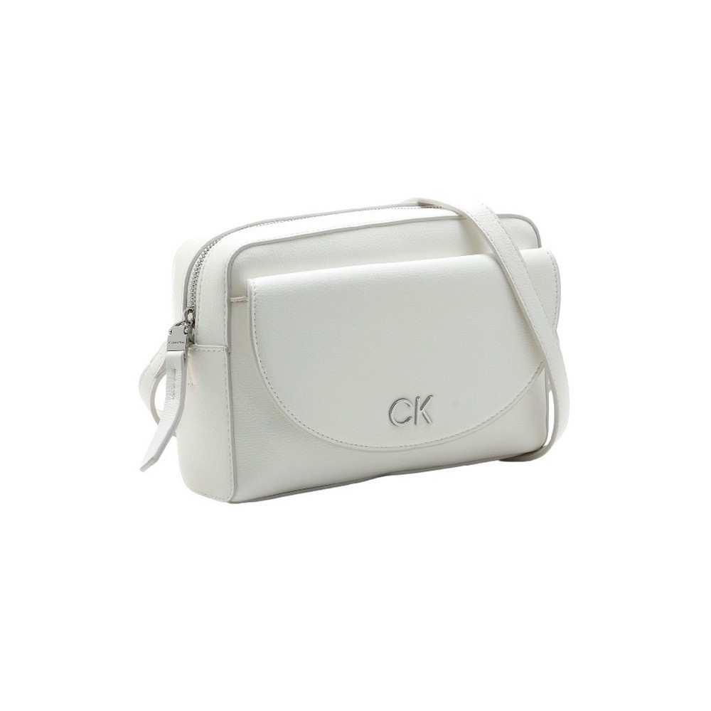 CALVIN KLEIN DAILY CAMERA BAG PEBBLE ΤΣΑΝΤΑ ΓΥΝΑΙΚΕΙΑ BRIGHT WHITE