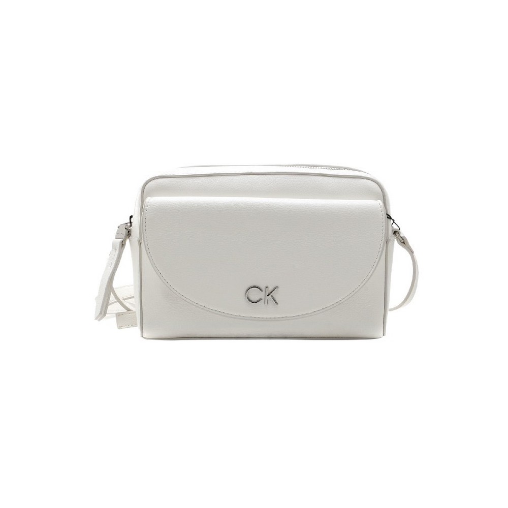 CALVIN KLEIN DAILY CAMERA BAG PEBBLE ΤΣΑΝΤΑ ΓΥΝΑΙΚΕΙΑ BRIGHT WHITE