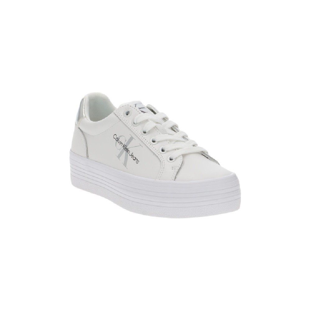 CALVIN KLEIN JEANS VULC FLATFORM LACEUP LTH REFL WN ΠΑΠΟΥΤΣΙ ΓΥΝΑΙΚΕΙΟ WHITE