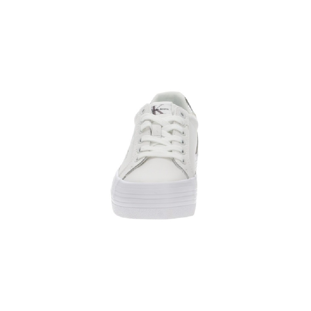 CALVIN KLEIN JEANS VULC FLATFORM LACEUP LTH REFL WN ΠΑΠΟΥΤΣΙ ΓΥΝΑΙΚΕΙΟ WHITE