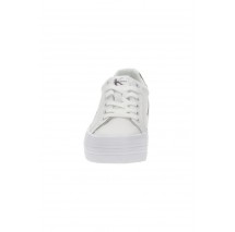 CALVIN KLEIN JEANS VULC FLATFORM LACEUP LTH REFL WN ΠΑΠΟΥΤΣΙ ΓΥΝΑΙΚΕΙΟ WHITE