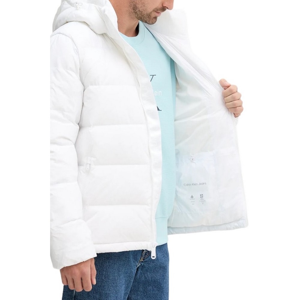 CALVIN KLEIN JEANS LS NYLN ZP OFF HD DW ΜΠΟΥΦΑΝ ΑΝΔΡΙΚΟ WHITE