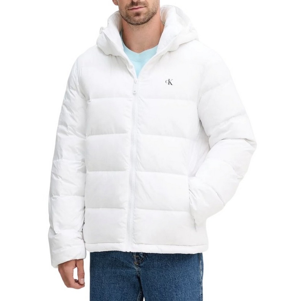 CALVIN KLEIN JEANS LS NYLN ZP OFF HD DW ΜΠΟΥΦΑΝ ΑΝΔΡΙΚΟ WHITE
