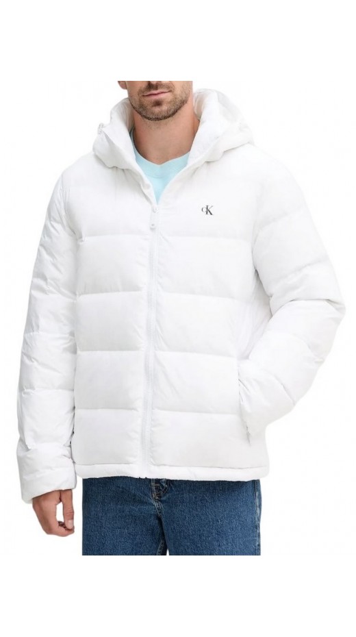CALVIN KLEIN JEANS LS NYLN ZP OFF HD DW ΜΠΟΥΦΑΝ ΑΝΔΡΙΚΟ WHITE