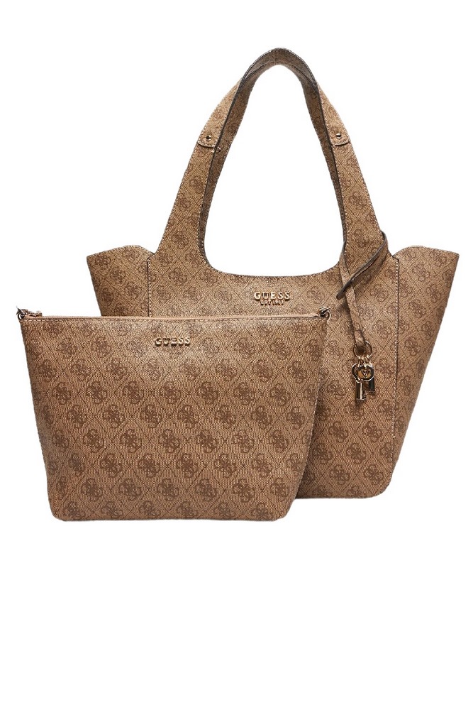 GUESS CALISTA 2 IN 1 TOTE ΤΣΑΝΤΑ ΓΥΝΑΙΚΕΙΑ LATTE