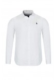 U.S.POLO ZED 000191 EH03 SHIRT LS SLIM FIT ΠΟΥΚΑΜΙΣΟ ΑΝΔΡΙΚΟ WHITE