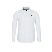 U.S.POLO ZED 000191 EH03 SHIRT LS SLIM FIT ΠΟΥΚΑΜΙΣΟ ΑΝΔΡΙΚΟ WHITE