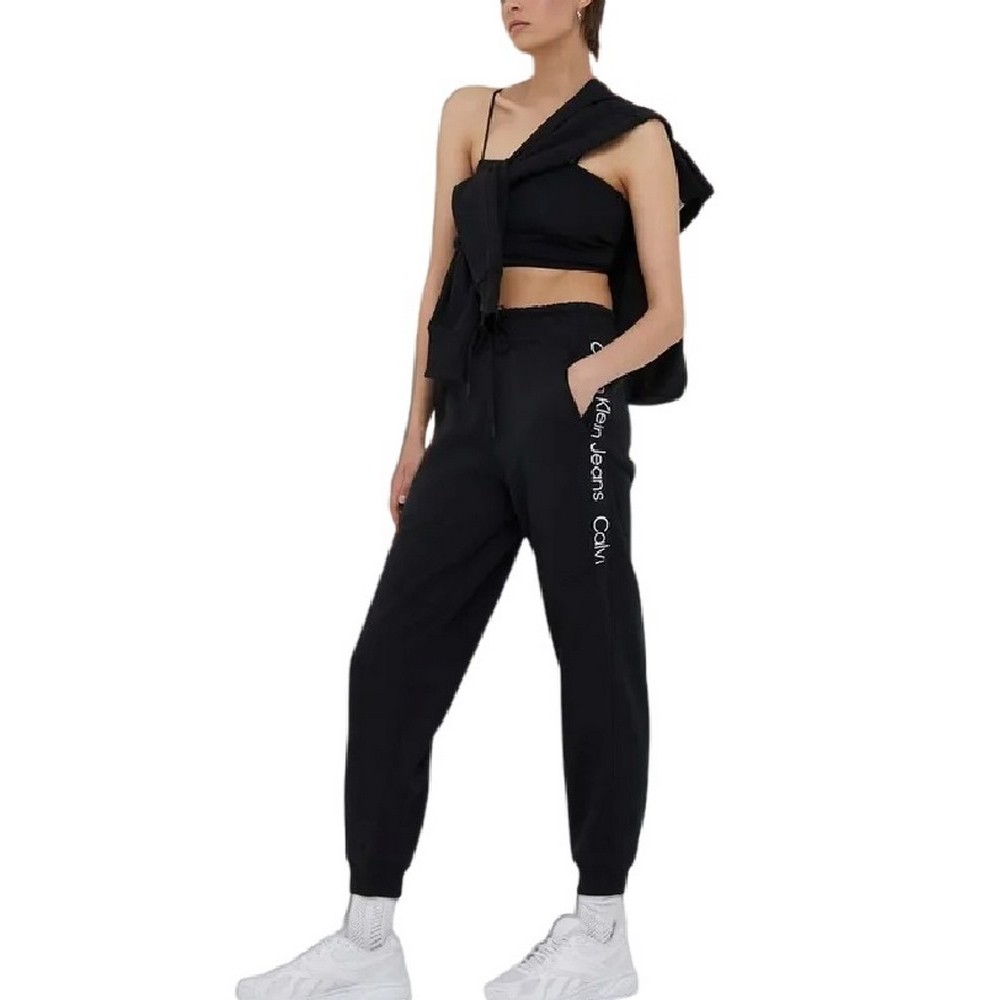 CALVIN KLEIN JEANS TAPE JOG PANT ΠΑΝΤΕΛΟΝΙ ΦΟΡΜΑΣ ΓΥΝΑΙΚΕΙΟ BLACK