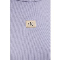 CALVIN KLEIN JEANS WASHED WOVEN LABEL RIB FIT TEE T-SHIRT ΜΠΛΟΥΖΑ ΓΥΝΑΙΚΕΙΑ VIOLET